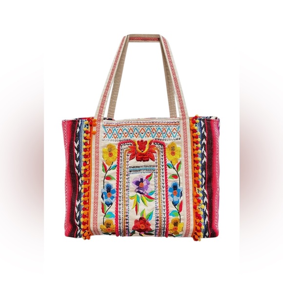 Colorful Embroidered Tote Bag-NWT - Picture 1 of 3